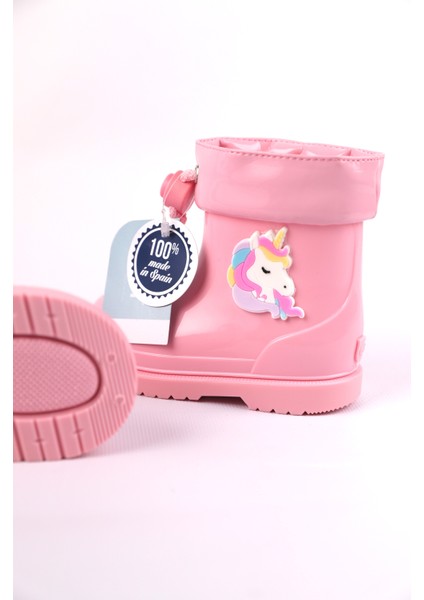 22-28 Numara Pembe Renk Kız Çocuk Bımbı Unicorn Yağmur Igor Çizmesi modelleri