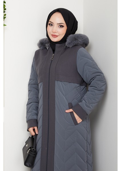 Kadın Astarlı Kaşe Detaylı Tam Boy Nova Kapitone Mont -PMK483 modelleri