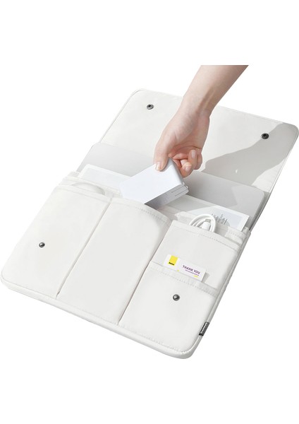 14,1 Inç Dizüstü Bilgisayar Kılıfı Su Geçirmez Taşıma Çantası Dizüstü Bilgisayar Naylon Saklama Çantası - Beyaz (Yurt Dışından)