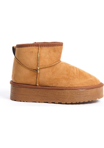 Amelıa Bağcıksız Düz ve Kalın Taban Içi Kürklü Kısa Süet Kadın Bot Stt - Taba indirimleri