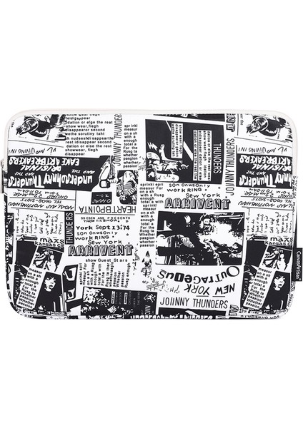 Canvasartısan H35-01 Gazete Desenli Baskı Dizüstü Bilgisayar Koruyucu Kılıf Not Defteri Taşıma Kılıfı - Beyaz/13 Inç (Yurt Dışından)