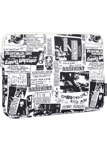 Canvasartısan H35-01 Gazete Desenli Baskı Dizüstü Bilgisayar Koruyucu Kılıf Not Defteri Taşıma Kılıfı - Beyaz/13 Inç (Yurt Dışından) fiyatları