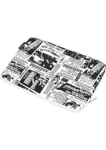 Canvasartısan H35-01 Gazete Desenli Baskı Dizüstü Bilgisayar Koruyucu Kılıf Not Defteri Taşıma Kılıfı - Beyaz/13 Inç (Yurt Dışından) modelleri