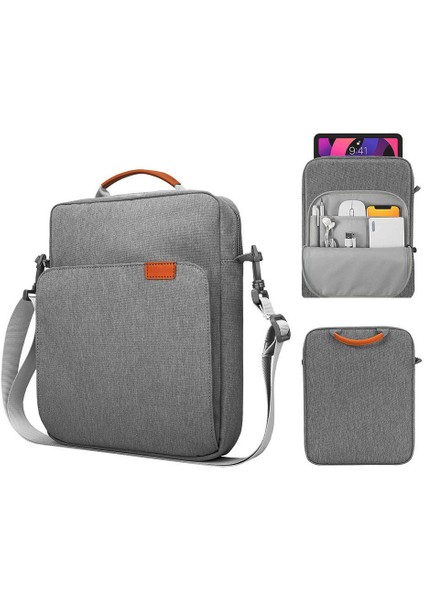 MA483 11 Inç Tablet Su Geçirmez Kılıflı Omuz Çantası iPad Için Darbeye Dalı El Çantası (Tek Saplı) - Açık Gri (Yurt Dışından)