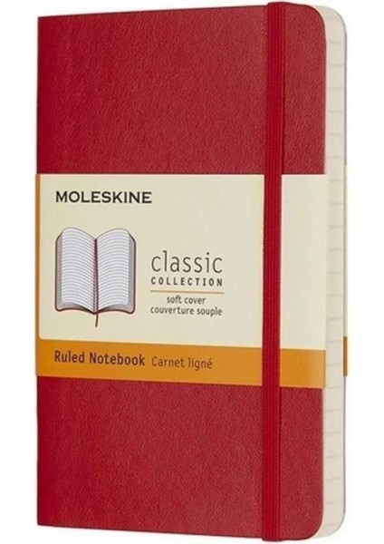 Çizgili Kırmızı Defter Cep Boy Soft Kapak