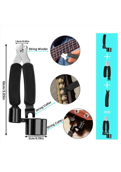 130 Pcs Gitar Dizeleri Tuner Capo Picks Pick Tutucu Başparmak Parmak Çekimleri Köprü Pimleri ile Gitar Aksesuarları Kiti (Yurt Dışından) fırsatları