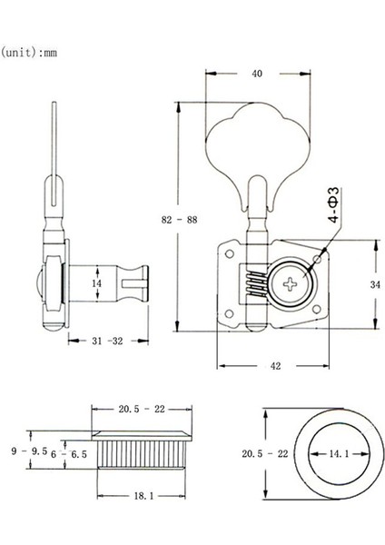 Gitar Vintage Açık Bas Gitar Ayarlama Anahtar Pegs Makine Başlıkları Tuner 4r 4 Dizeler Için Bas Kırmızı Bronz (Yurt Dışından) fiyatları