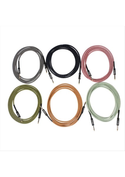 Irin Gitar Kablosu Müzik Aleti Kablosu Elektrik Kutusu Bas Ses Kablosu Örgülü Gürültü Azaltma Kablosu (6 Metre) Turuncu ve Sarı (Yurt Dışından) fırsatları