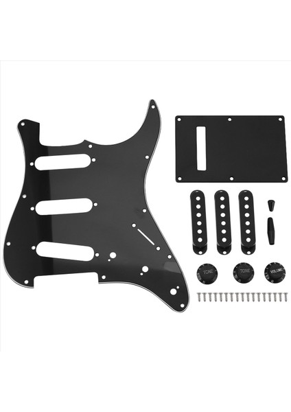 3 Kat Siyah 11 Delikli Sss Gitar Pickguard Strat Arka Plaka Pikap Kılıfları Knobs Guitarra Ipuçları Gitar Parçaları ve Aksesuarlar-52 x 52 x 52MM (Yurt Dışından) modelleri