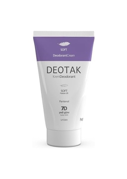 Deotak Soft Hassas Koruma 7 Güne Kadar Etkili Krem Deodorant 35 ml