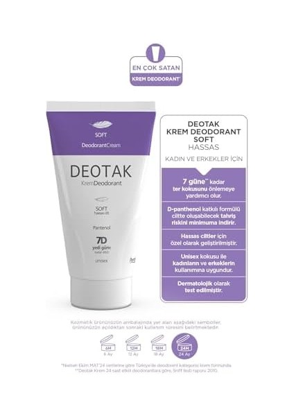 Deotak Soft Hassas Koruma 7 Güne Kadar Etkili Krem Deodorant 35 ml fiyatları