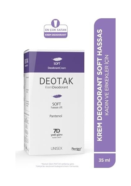 Deotak Soft Hassas Koruma 7 Güne Kadar Etkili Krem Deodorant 35 ml modelleri