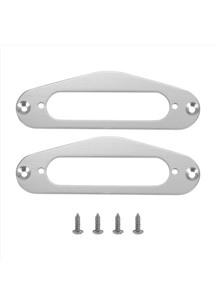 2 Adet Gitar Pikap Çerçevesi Montaj Halkası Tek Metal Düz Humbucker Pikap Halkası Tl Tarzı Elektro Gitar (Gümüş) (Yurt Dışından)