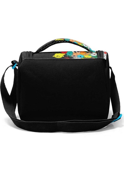 Siyah Karikatür Desenli Thermo Beslenme Çantası 11790