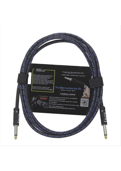 Irin Gitar Kablo Dizisi Enstrüman Aksesuarları Gürültüsüz Sessiz Sesli Teli Gürültü Azaltma Kablosu (10M) Mavi ve Siyah (Yurt Dışından)