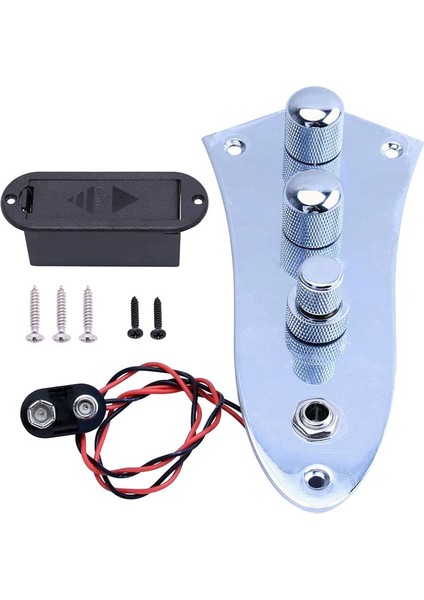 3 Caz Jb Bass Yüklü Kablolu Kontrol Plakası 3 String Bas Gitar Parçaları JB-09CR (Yurt Dışından)