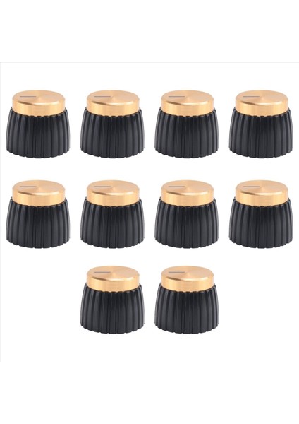 Marshall Amplifikatörü Için 10X Gitar Amplifikatör Düğmeleri Push-On Siyah+Altın Kapağı (Yurt Dışından)