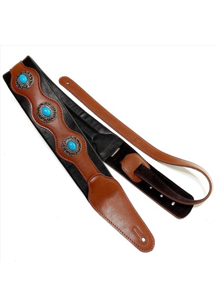 2x Gitar Kayışı Etnik Tarzı Deri Ayarlanabilir Akustik Elektrik Bas Kayış Gitar Kemeri Gitar Parçaları Aksesuarları Kahverengi (Yurt Dışından) fiyatları