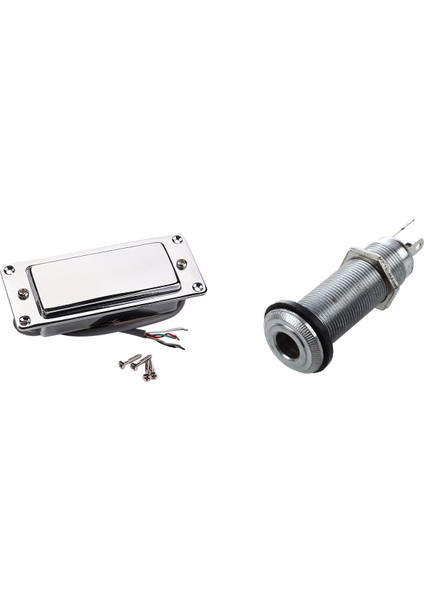 1 Adet 1/4 Inç Krom Silindir Yıkama Jakı ve 1 Adet Chrome Gümüş Mini Lp Gitar Humbucker Pikap (Yurt Dışından)
