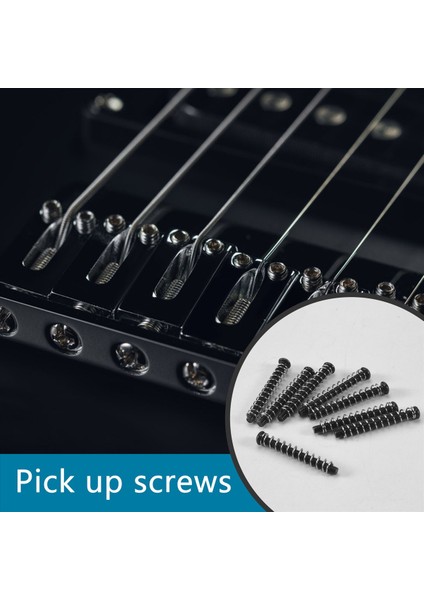 8 Pcs M2 5X32MM Elektro Gitar Humbucker Pikapları Yükseklik Vidasını ve Yayını Ayarla - Pitch 0 4mm - Siyah (Yurt Dışından) fırsatları