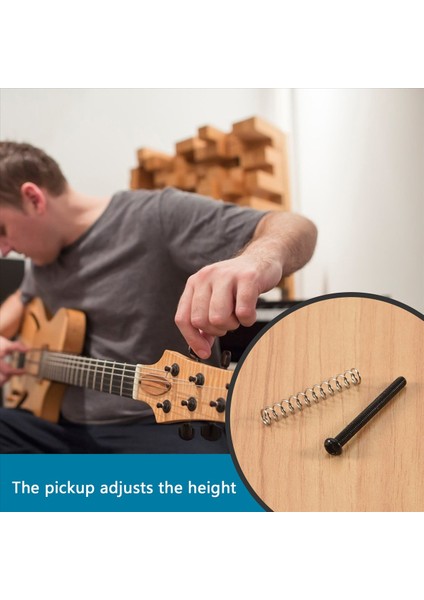 8 Pcs M2 5X32MM Elektro Gitar Humbucker Pikapları Yükseklik Vidasını ve Yayını Ayarla - Pitch 0 4mm - Siyah (Yurt Dışından) indirimleri