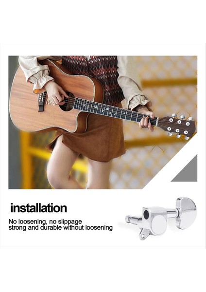 12PCS/2SET Elektro Gitar Makinesi Kafaları Metal Tunerler Mini Oval Tuner St Tl Tele Ayar Mandalları Siyah Gümüş (Yurt Dışından) indirimleri