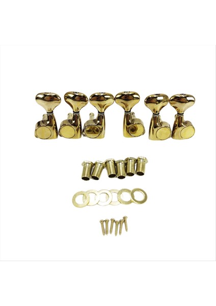 6 Adet Küçük Balık Kuyruğu Düğmesi Mühürlü Dişli Iplik Ayarlama Mandalları Tuner Akustik Elektro Gitar Altın Için Makine Kafaları (Yurt Dışından)
