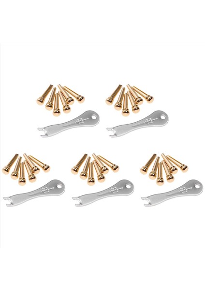 Gitar Köprüsü Pimleri 30 Adet Gitar Köprüsü Pin Çekme ile Akustik Gitar Için Pirinç Endpin (Yurt Dışından)