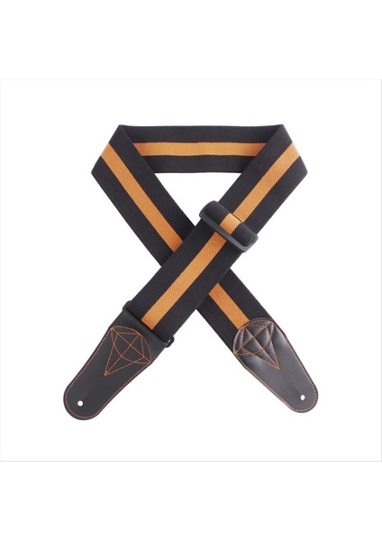 Gitar Kayışı Elektro Gitar Bas Kayışları Yumuşak Ayarlanabilir Akustik Gitar Kayışı Siyah+Kahverengi (Yurt Dışından)