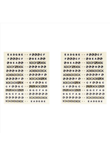 2x Gitar Klavye Notu Çıkartma Klavye Perdeleri Harita Çıkartması 6 Dizeler Akustik Elektro Gitar (Siyah) (Yurt Dışından)