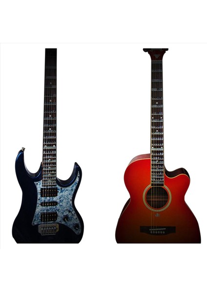2x Gitar Klavye Notu Çıkartma Klavye Perdeleri Harita Çıkartması 6 Dizeler Akustik Elektro Gitar (Siyah) (Yurt Dışından) fırsatları