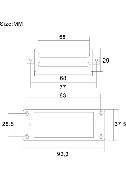 2 Satır 68X29MM Mini Elektro Gitar Humbucker Pikapı Lp Gitar Kromu Için Metal Çerçeveli Boyun (Yurt Dışından) fırsatları