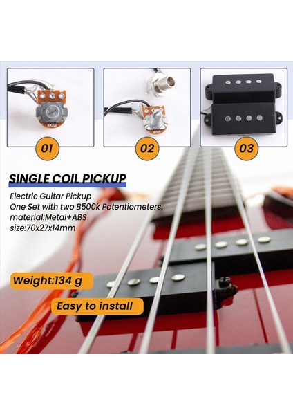 Elektro Gitar Pikap Kablo Kablo Demeti Pb Bass 4-String Electric Guitar Boyun ve Köprü Alma Seti (Yurt Dışından) fırsatları