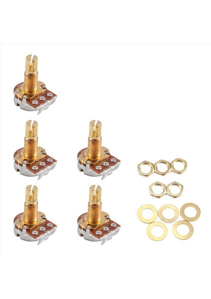 Gitar Potansiyometre Ses Hacmi ve Ton Kapları Anahtar Kontrolü A500K Bölünmüş Şaft Konik Potansiyometreler Altın Paketi 5 (Yurt Dışından) fiyatları