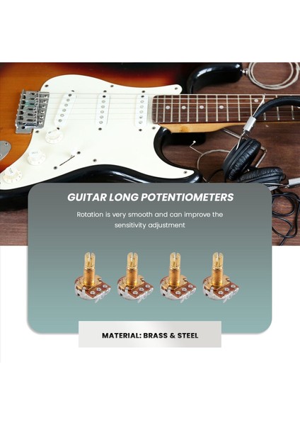 Gitar Potansiyometre Ses Hacmi ve Ton Kapları Anahtar Kontrolü A500K Bölünmüş Şaft Konik Potansiyometreler Altın Paketi 5 (Yurt Dışından) indirimleri