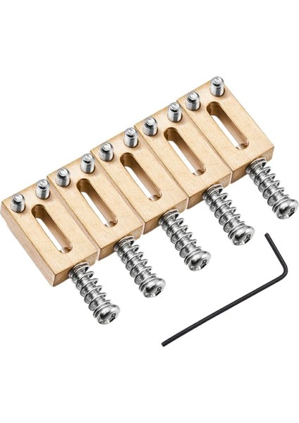 6 Katı Pirinç Elektro Gitar Köprüsü Köprü Kodu Kod Dizme Dize Kodu Dize Eyer (Gümüş) (Yurt Dışından)