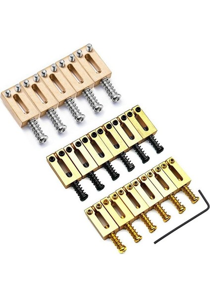 6 Katı Pirinç Elektro Gitar Köprüsü Köprü Kodu Kod Dizme Dize Kodu Dize Eyer (Gümüş) (Yurt Dışından) fiyatları