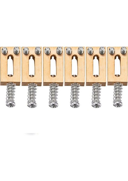 6 Katı Pirinç Elektro Gitar Köprüsü Köprü Kodu Kod Dizme Dize Kodu Dize Eyer (Gümüş) (Yurt Dışından) indirimleri