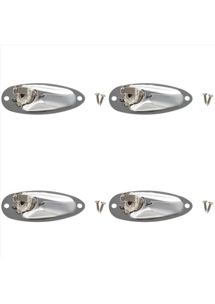 4pcs Tekne Gitar Jakı 1/4 Inç Giriş Çıkış Jak Plakası Soketi 6 35MM Krom Gümüş Fd Strat Stil Gitar Parçaları (Yurt Dışından)