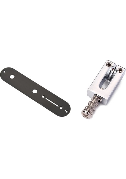 7 Pcs Elektrik Gibar Aksesuarları 1 Pcs 32MM Genişlik Kontrol Plakası ve 6 Pcs Köprü Saddles Düz Set (Yurt Dışından)