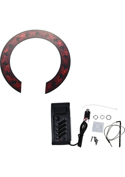 1x Gitar Preamp Amplifikatör Ekolayzer Eq 4-Bant Eq Preamp Akustik Piezo 7545R &amp 1 Pcs Ses Deliği Rozet Çıkartma Çıkartma (Yurt Dışından) indirimleri