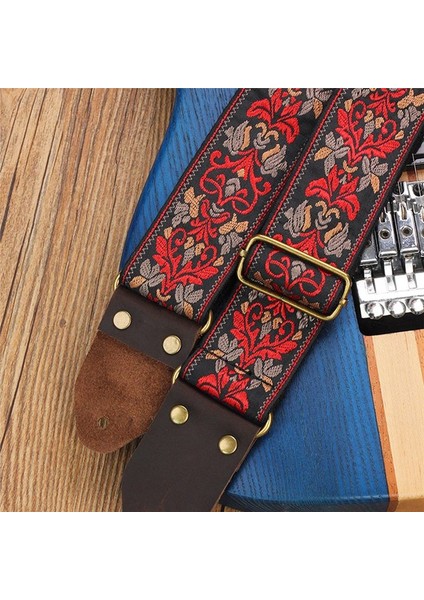 Gitar Ukulele Kayış Işlemeli Gitar Kayış Deri Kafa Bas Omuz Kayışı Elektro Gitar Aksesuarları (Beyaz) (Yurt Dışından) fırsatları