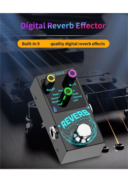 Yeni Bluetooth 5 4 Efektör Gitar Yankı Efektör Tek Blok Yankılanma Efektör Reverb Renkli Görsel Işık (Yurt Dışından) modelleri