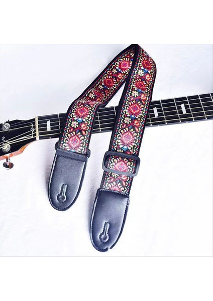 Mavi Beyaz Desen Moda Baskılı Akustik Elektro Gitar Kayışı Genişletilmiş Akustik Gitar Kayışı Evrensel Kayış (Yurt Dışından) fırsatları