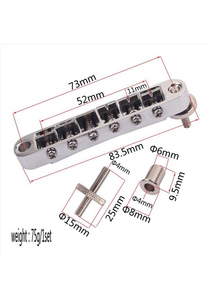 2x Lp Köprü Tune O Matic Köprüsü Ayarlanabilir Krom Kaplama Gitar Köprüsü Gitarlar Müzikal Değiştirme Aksesuarı (Yurt Dışından) fırsatları