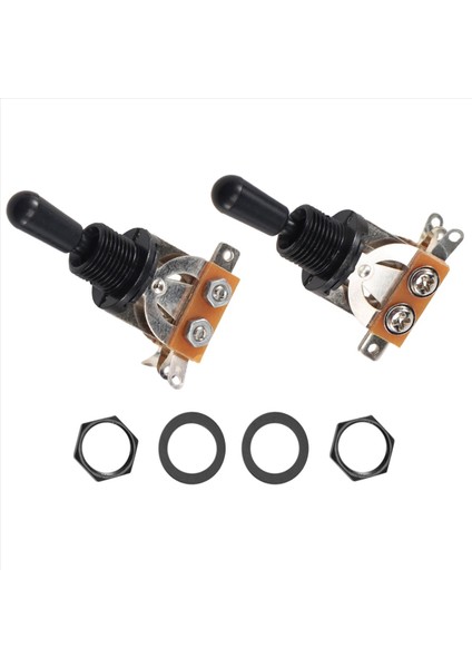 Metrik 3 Yolu Kısa Düz Gitar Geçiş Anahtarı Pikap Seçici Gibson Epiphone Les Paul Elect Gitar Silver &amp Black (2 Paket) (Yurt Dışından) fırsatları