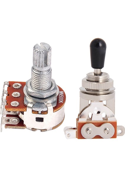 Elektro Gitar Geçiş Anahtarı 3 Yolu Siyah (Ritim Tiz) 1 Pc MN500K Çift Karışım Dengesi Potansiyometresi (Pot) (Yurt Dışından)