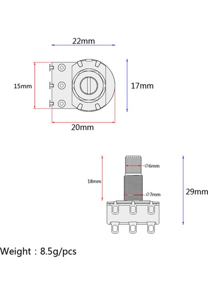 Elektro Gitar Geçiş Anahtarı 3 Yolu Siyah (Ritim Tiz) 1 Pc MN500K Çift Karışım Dengesi Potansiyometresi (Pot) (Yurt Dışından) modelleri
