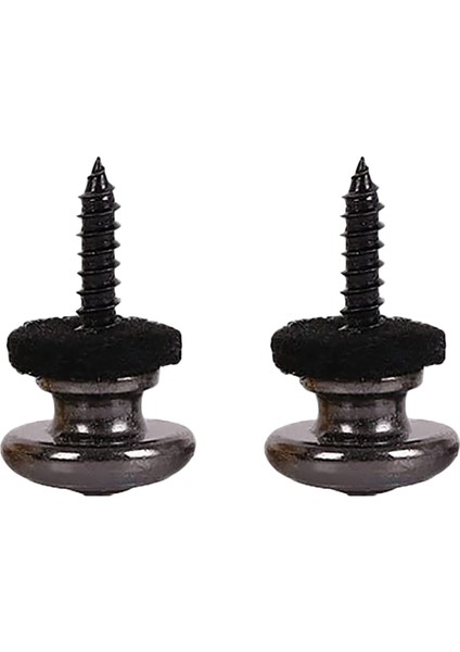 2pcs Yün Bakır Gitar Kayış Kilitli Kilitleme Mandalları Pinler Şekli Uç Düğmesi Bas Gitar Için - Siyah ve Gümüş (Yurt Dışından) modelleri