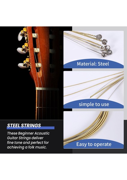6 Adet Çelik Dizeleri Akustik Gitar Için Yedek Yeni Gümüş+Pirinç (Yurt Dışından) fırsatları